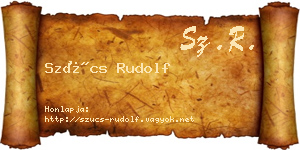 Szűcs Rudolf névjegykártya
