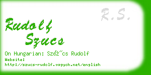 rudolf szucs business card